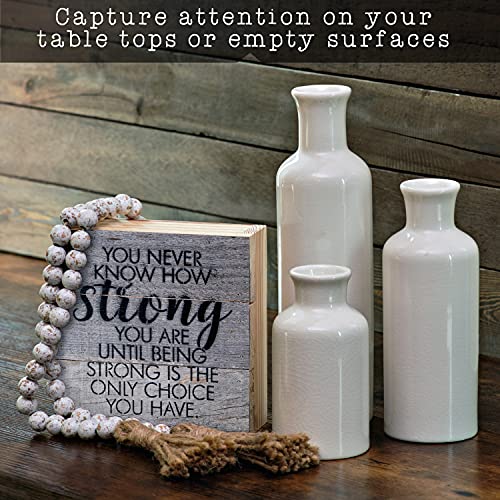 Farmhouse White Vases For Decor Set Of 3, Ceramic Vases For Home Decor Accent, Farmhouse Vase Sets For Decor, Rustic Ceramic Vase Set, White Vase Set Of 3 Decorative Vases, Home Decor Vases Sets Of 3 #TOP1
