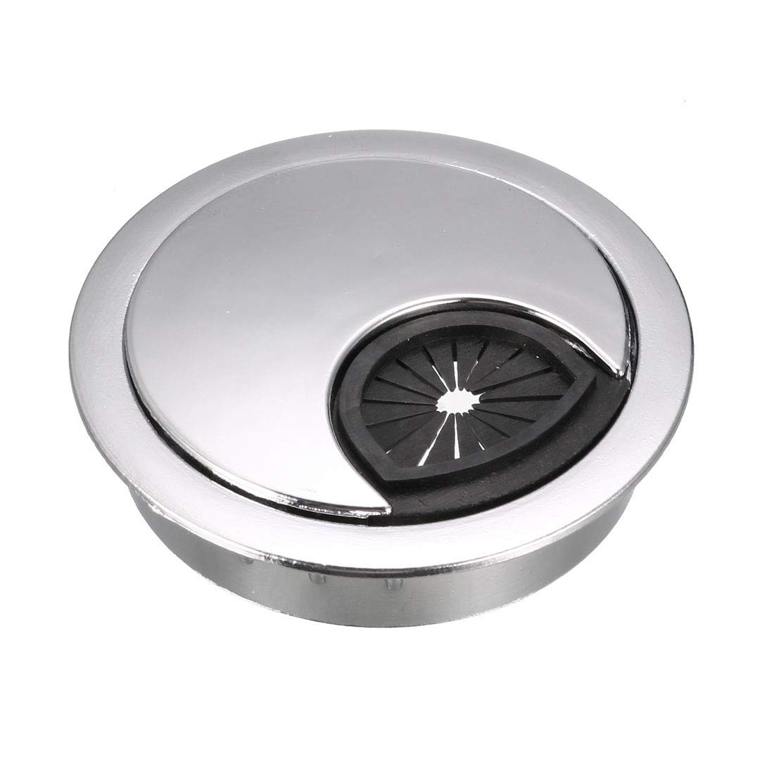 uxcell Cable Hole Cover, 2Inch/50mm Zinc Alloy Desk Wire Cord Cable Grommets Hole Cover for Office PC Desk Cable Cord Organizer, Bright Silver