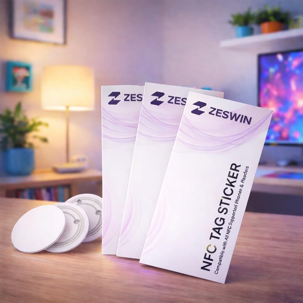 Image of (Pack of 20) NFC Sticker RFID NFC Tag 144 Bytes Memory Programmable, Editable & Rewrittable NFC Sticker Compatible with All NFC Phones & Readers Smart Automation & Access Control.