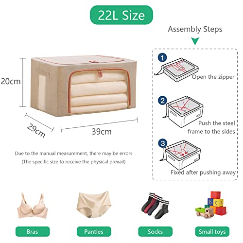 Douzi 2 Pack Large Capacity Clothes Storage Organizer, Foldable Steel Frame Storage Bins, Perfect for Comforters Bedding - Image 2