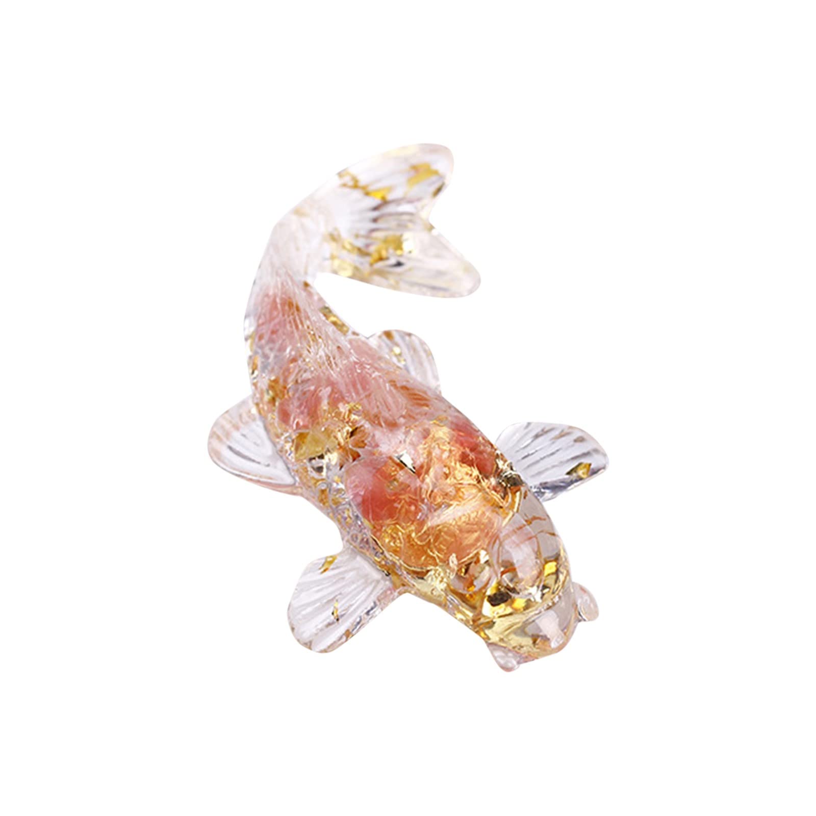Miniature Crystal Fish, 𝖪-𝗈𝗂 Carp Fish Figurine, Symbolising Good Luck and Good Fortune, Resin Fishes Crystal Gravel Fishes Statue, Small Ornament
