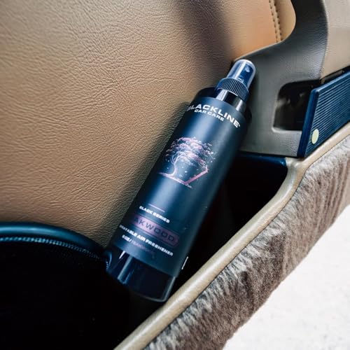 Image of Blackline Car Care - Teakwood Car Air Freshener Spray, Long-Lasting, Premium Odor Eliminator for Cars, Trucks, RVs, SUV, or Home Use - 8 fl OZ - Air Freshener - Teakwood Spray