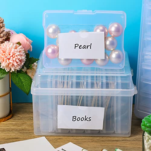 Image of Chinco 30 Pcs Self Adhesive Pockets, Bin Labels for Storage Bins, Clear Pocket Label Sleeves, Plastic Index Card Holder with Top Open for Organizing Bins Box Drawer (4.06 x 2.48 Inches)