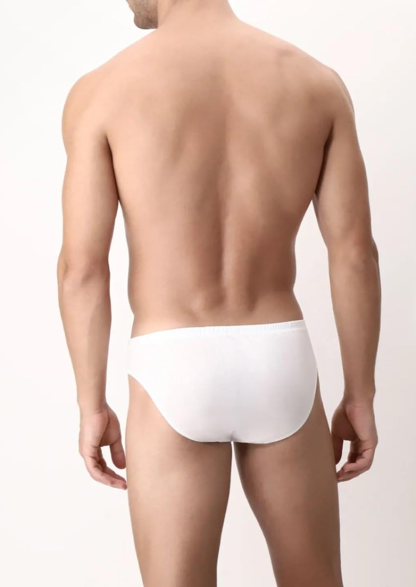 Cagi 1208, set di 6 slip da uomo, 100% cotone, tessuto filo di Scozia bianco