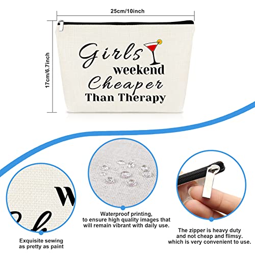 Girls Weekend Gift 3 Pcs Travel Makeup Bag Friendship Trip Gift for Her Best Friends Bestie Sister Cosmetic Bags Christmas Birthday Graduation Present for Women Girls Travel Zipper Toiletries Pouch2