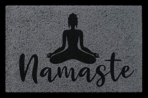 Interluxe Fußmatte mit Spruch - Namaste/Buddha - 40x60cm Fussmatte als Geschenk Yoga, Dankbarkeit,...