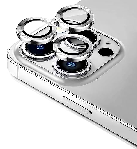 GadgetBite Camera Lens Protector for iPhone 14 Pro 6.1″& iPhone 14 Pro Max 6.7″, Tempered Glass Camera Lens Protector Tempered Glass Lens Ring Cover Fit for iPhone 14 Pro/iPhone 14 Pro Max (Silver).