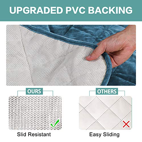 Turquoize Velvet Recliner Covers For Recliner Chair Covers Non Slip Recliner Slipcovers For Large Recliner With Elastic Straps Seat Width Up To 28" Recliner Furniture Protector (28", Peacock Blue) #TOP4