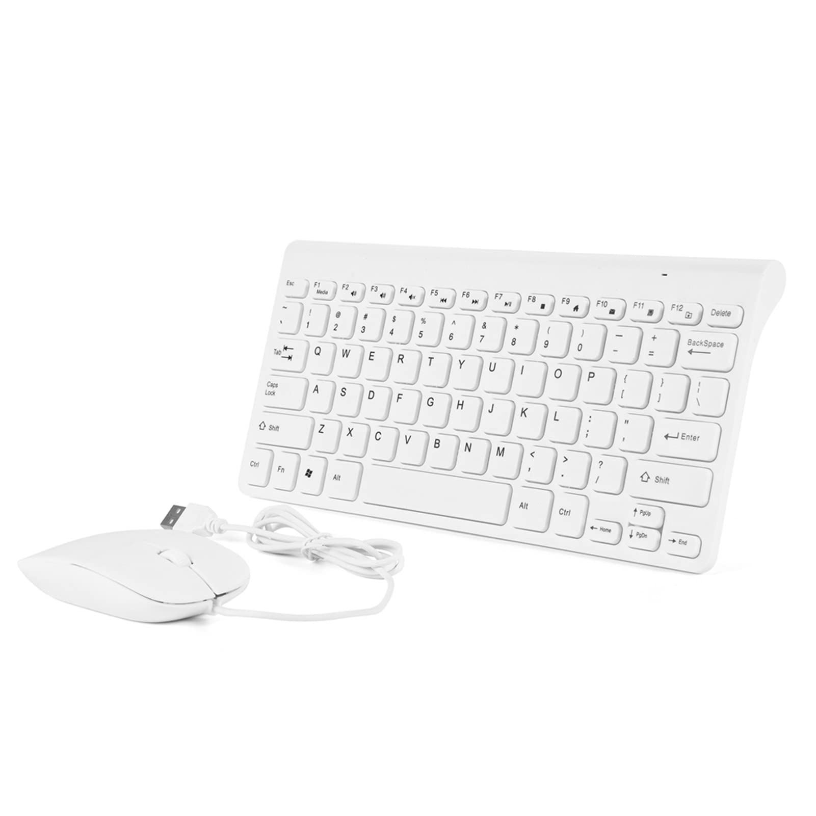 USB Wired Keyboard & Mouse Combo - Ultra-Thin Mini USB Mouse and Keyboard Combo (White)