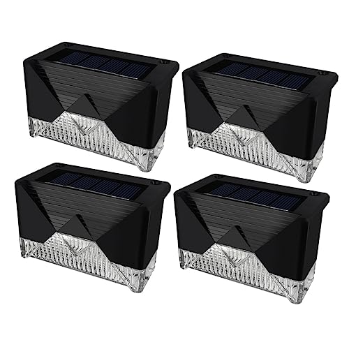 DECOMELODY 4-Pack Solar Step Lights Waterproof Ip65 Outdoor Garden Pathway Lights for Stairs Stairway Lamps