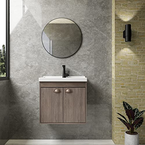 Gabinete Armario para Banheiro 100% MDF com Cuba - Siena Munique 50cm