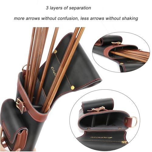 Poearcus Archery Hip Arrow Quiver Arrow Bag Leather Layered Hip Arrow Pouch Suit for Hunting and Target Shooting - Image 3