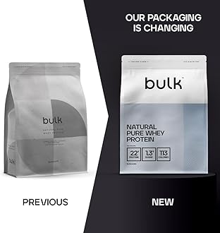 Bulk Natural Pure Whey Protein Concentrate, Shake Sweetened With Stevia, Vanilla, 500 g, 13 Servings, Packaging May Vary