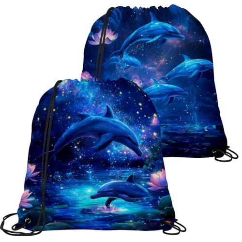 Sac pliable étanche dauphin bleu pour ranger facilement vos affaires de gym humides