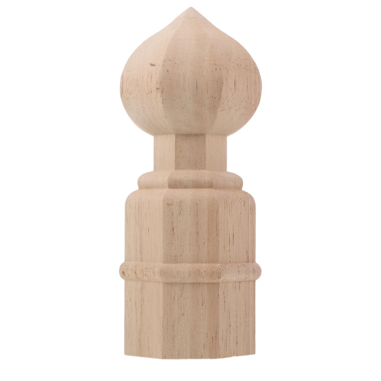 Cabilock 1pcs Unfinished Hardwood Finial European-style Finial 3.5x3.5x12inch Wood Resists Deformation and Fading Sturdy Material Elegant European Design Romantic Touch for Wedding Venues
