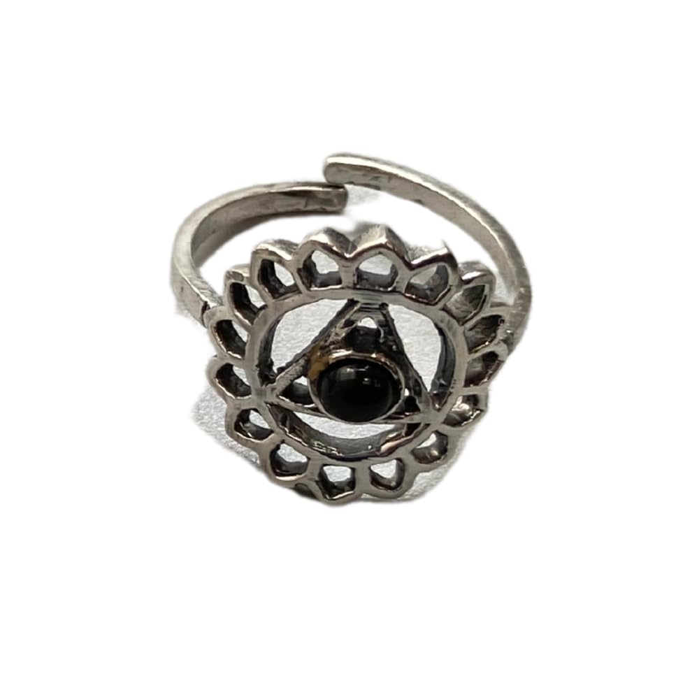 VIE Throat Chakra Ring, Black Agate