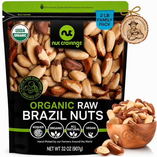 NUT CRAVINGS - Organic Raw Brazil Nuts (32oz - 1 Pack)