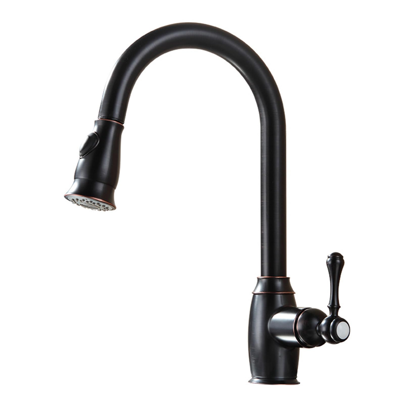 Robinet d'évier de cuisine pivotant 360 antique en bronze noir