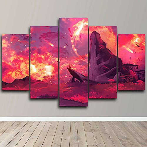 Cadre 3D art photos 5 pièces toile moderne YUANJUN