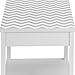 Altra Parsons End Table with Drawer, White/Gray Chevron