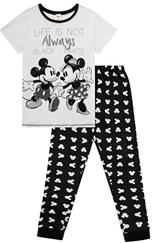 Pijama de Disney Minnie Mouse y Mickey Ladies Life Not Always en blanco y negro Cover