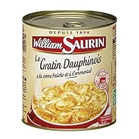 - Gratin dauphinois prêt à déguster de William Saurin. - Préparé avec de la crème fraîche et de l'emmental. - Plat cuisiné en conserve, idéal pour les repas rapides. - Se réchauffe facilement au micro-ondes ou au four. - Parfait pour accompagner vian...