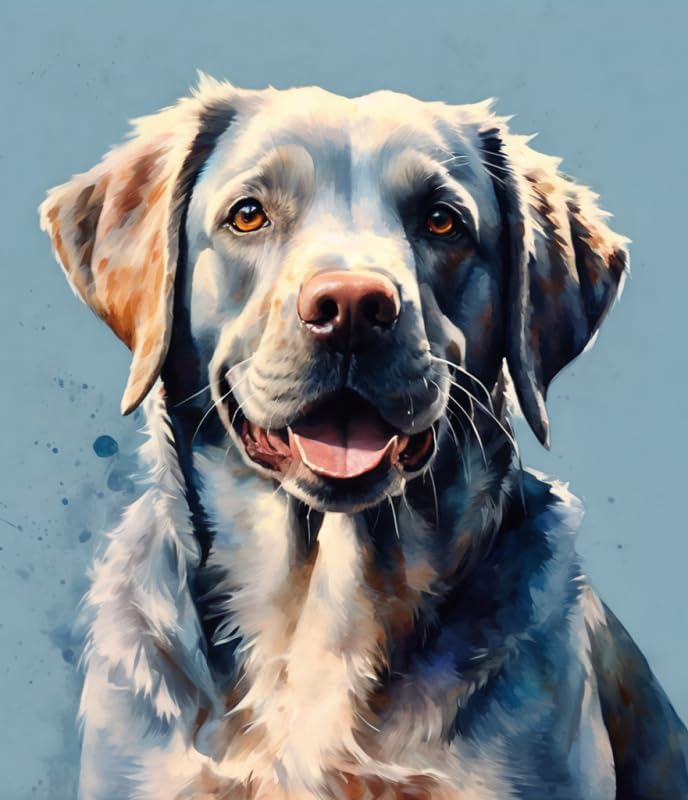 Miniatura 9 de ZMHZMY Pintura al óleo a mano de perro por números, pintura de Labrador Retriever sobre lienzo para adultos principiantes niños, 15.7 x 20.9