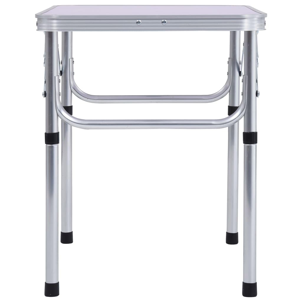 vidaXL Table Pliable de Camping Table Pliable de Jardin Table de Randonnée Table d'Exterieur Table de Pique-Nique Blanc Aluminium 60x45 cm