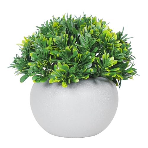 Dekorly® Artificial Potted Plants Bathroom Fake Plant Office Table Decor Mini Green Faux Topiary Kitchen Cabinet Farmhouse Decorations | Pack of 4