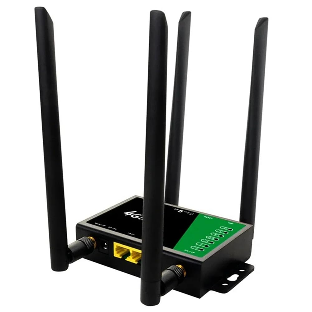 Router Inalámbrico Industrial CPE WiFi 4G con Antena Externa de 300 Mbps y Ranura para Tarjeta SIM, Punto de Acceso Móvil Portátil (32 Usuarios), Enchufe Europeo