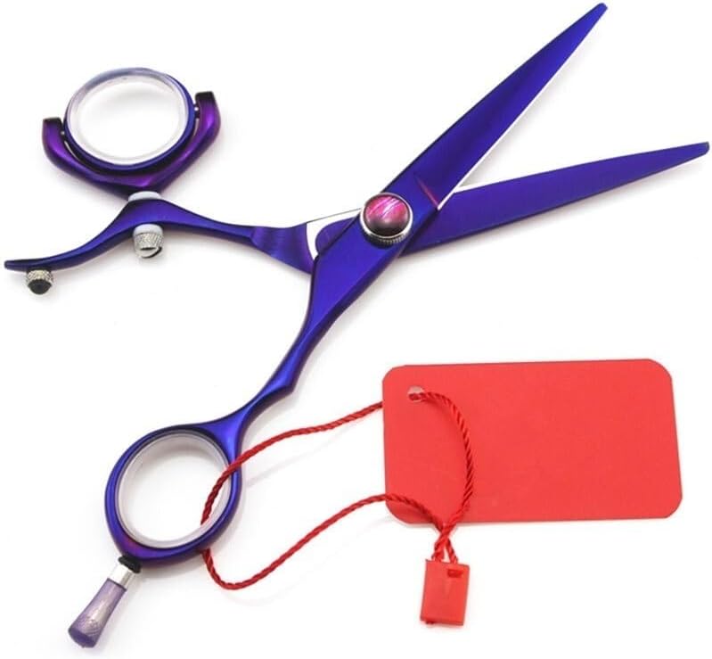 Swivel Thumb Shear Scissors - 5.5 Inch Japan 440c Purple Salon Barber Shears