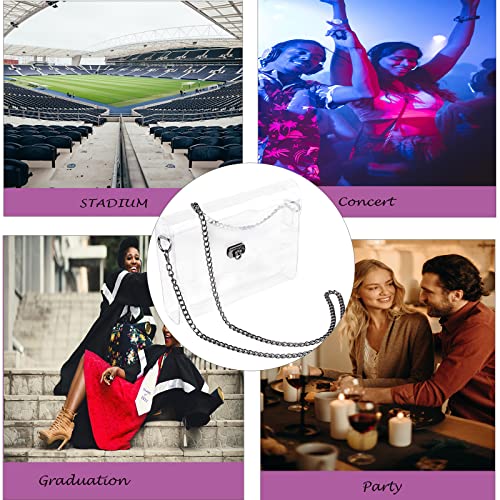 Image of JOMPARO Clear Purses for Women Stadium Events Clear Crossbody Bag with Metal Chain