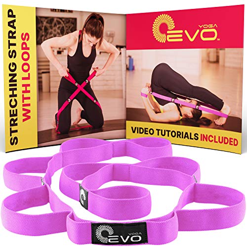 Stretching Strap with Loops for Physical Therapy, Yoga Strap for Stretching, Stretch Out
