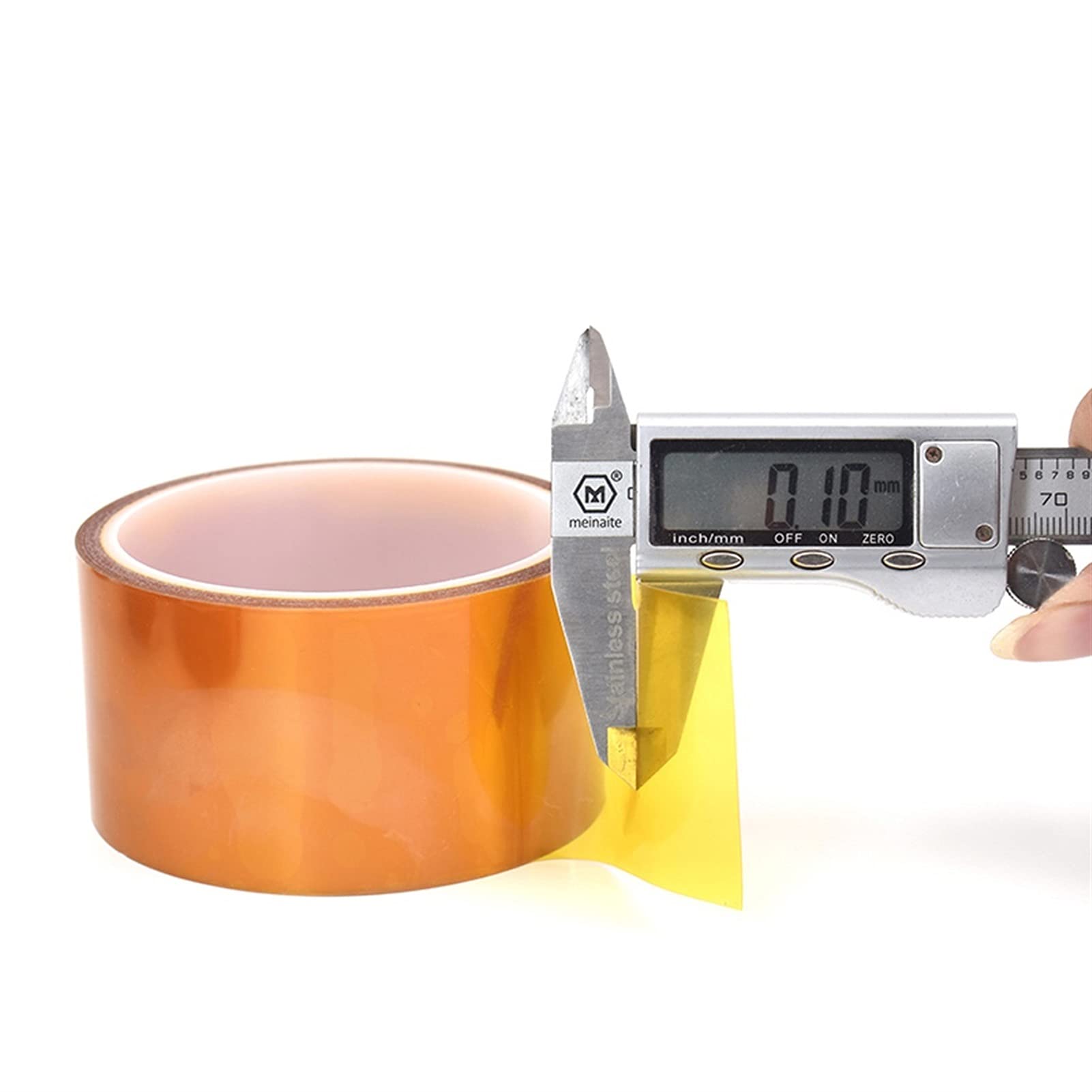 ZerHoc High Temperature Resistant Double-Sided Tape High Temperature Tape Polyimide Tawny High Temperature Double-Sided Tape 0.1 Mm Thickness(40mm*10m)