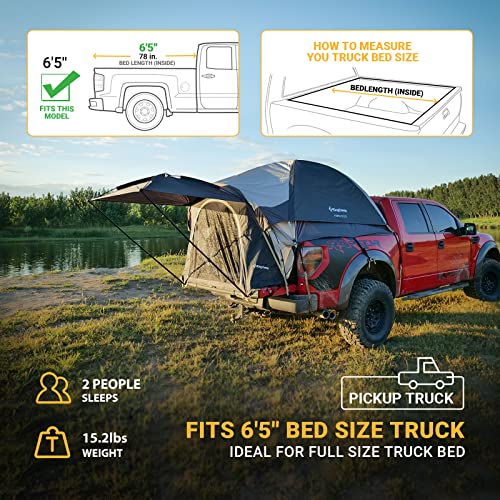 KingCamp Truck Bed Tent 6.5 Foot with Removable 4'x4' Sun Awning, Preferred 2 Person King Size Truck Camping Tent for Camping Outdoor Portable Pickup - Image 3