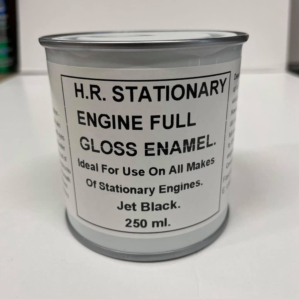 Fascinating Finishes Ltd 1 x 250ml Jet Black- BS381c 642. Stationary Engine Full Gloss Heat Resistant Enamel Paint