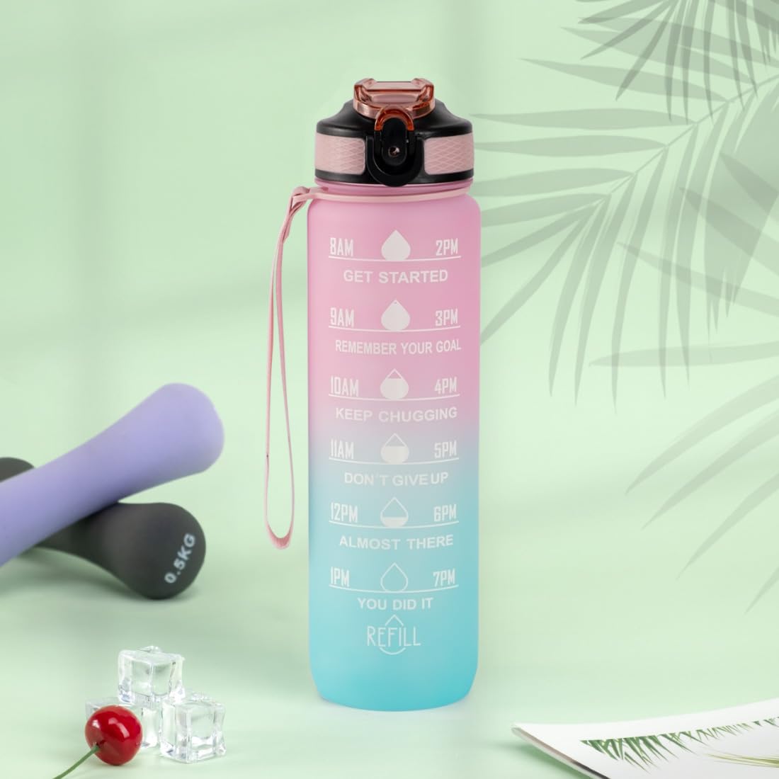 Venture Pal Motivierende Wasserflasche – 3,7 L (1 Gallone), Mit Zeitmarkierung, BPA-frei, Auslaufsicher