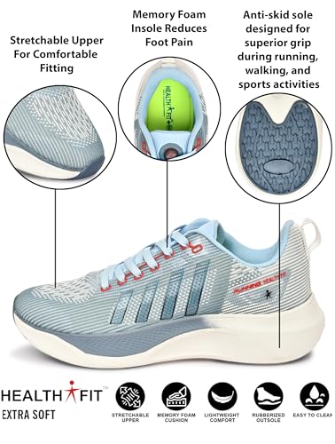 Image of Sports Shoes with Crystal Cushion Technology Lightweight Shoes Training Cricket,Gym,Comfortable Extra Max Cusion with Memory Foam Insole Running Shoes for Men HF145