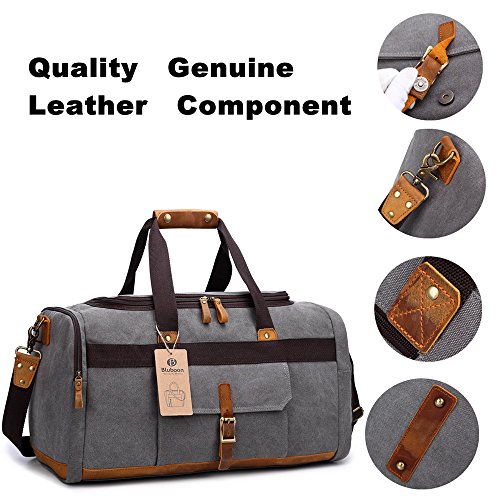 Weekender Overnight Duffel Bag with Shoes Compartment for Women Men Canvas Weekend Travel Tote Carry On Bag