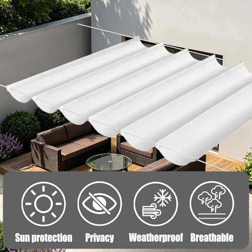 Voile ombrage rétractable vague 220 x 440 cm imperméable filet d'ombrage rectangle - 4