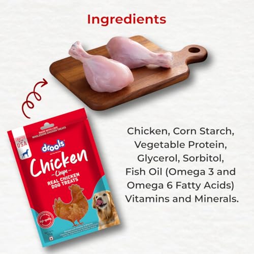 Image of Drools Puppy & Adult Chips, Dog Treats 70g | Real Chicken Flavour | Rich in Protein | No Artificial Preservatives | Best for Training & Bonding