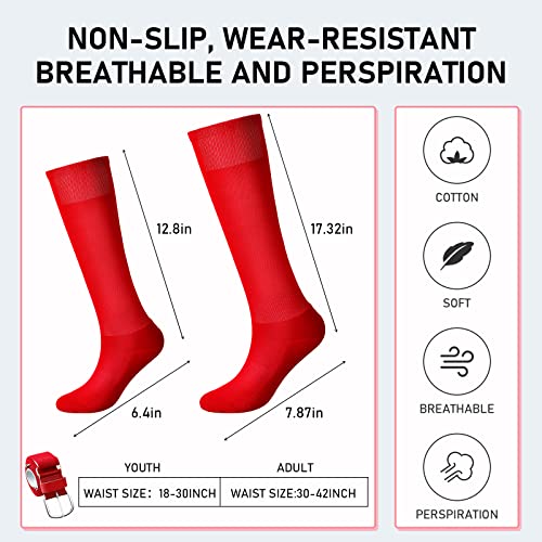 Image of Zhanmai Baseball Belt and Socks Combo, Adjustable Elastic Belt and Softball Socks, Multiple Sizes for Youth Boys Girls, Adult