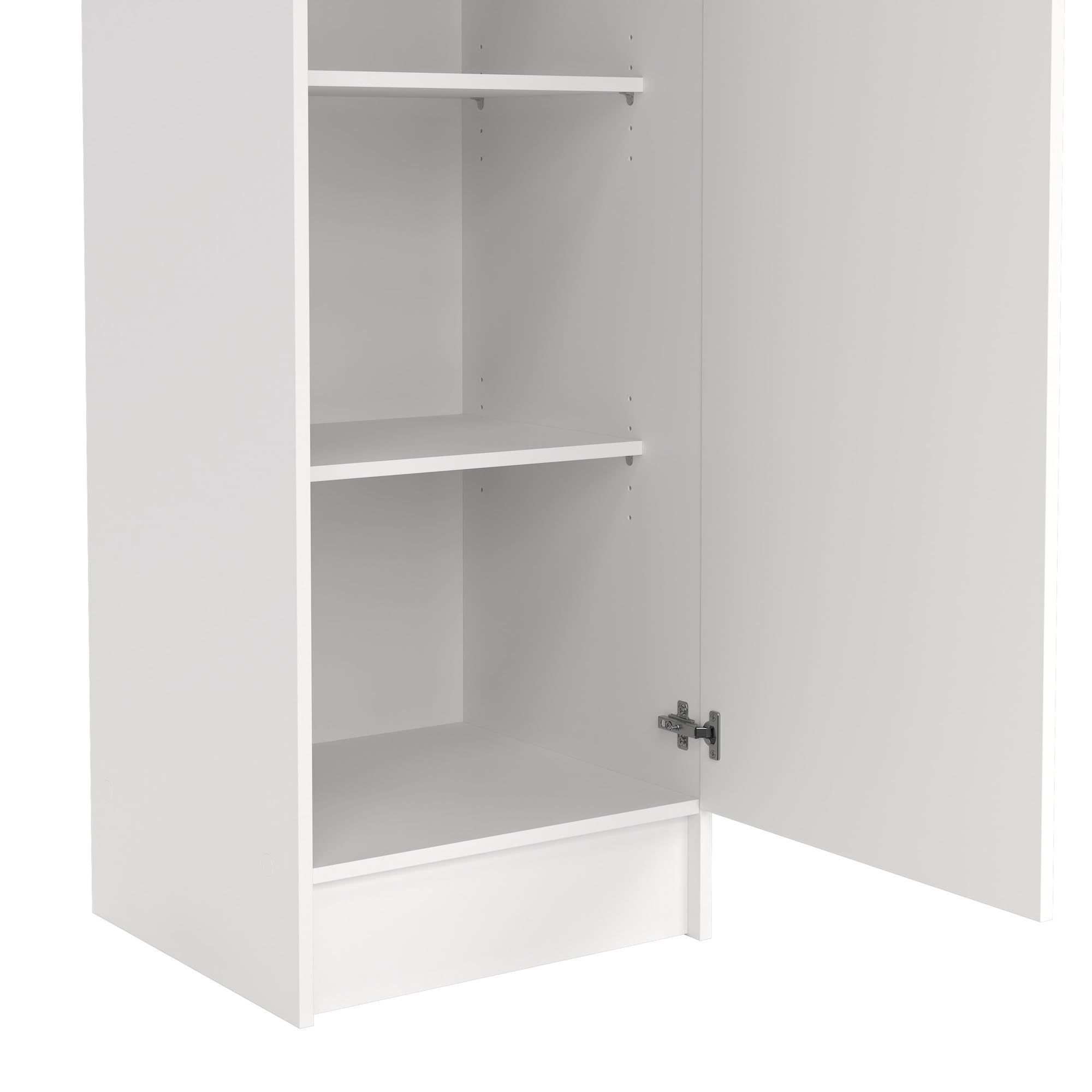 Bissolo Casa Armadio Multiuso Salvaspazio MOD. Focus Bianco Opaco 49,2x47x200 cm con 1 Anta Reversibile, 4 Ripiani Regolabili e Tubo Appendiabiti, Mobile in Laminato per Casa e Cucina
