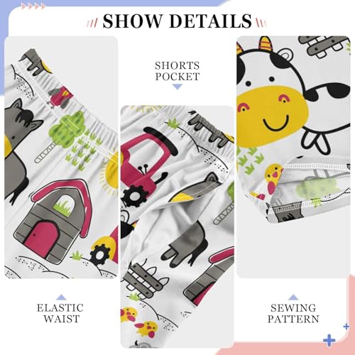 ZZXXB Cow Sheep Boys Long Pants Soft Trousers Elastic Waist Kids Lounge Bottoms with Pockets S-XL4