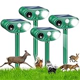 2026 Sonic Fortress Pro Deer Repellent Devices, Racoon Repellent Outdoor Squirrel Fortress Pro IP65 Animal Repeller Cat Deterrent with Motion Sensor&Flash Light to Scare Dog Out of Garden Yard(4Pack)
