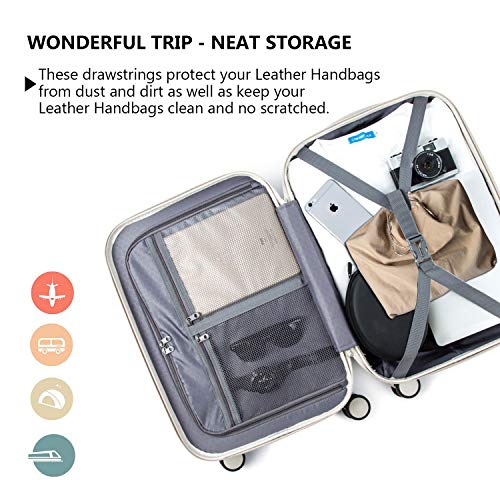 Image of PlasMaller Dust Cover Storage Bags Purified 100% Cotton with Drawstring Pouch For Handbags Purses Pocketbooks Shoes Boots Set of 2 (16.5 x 13 in)