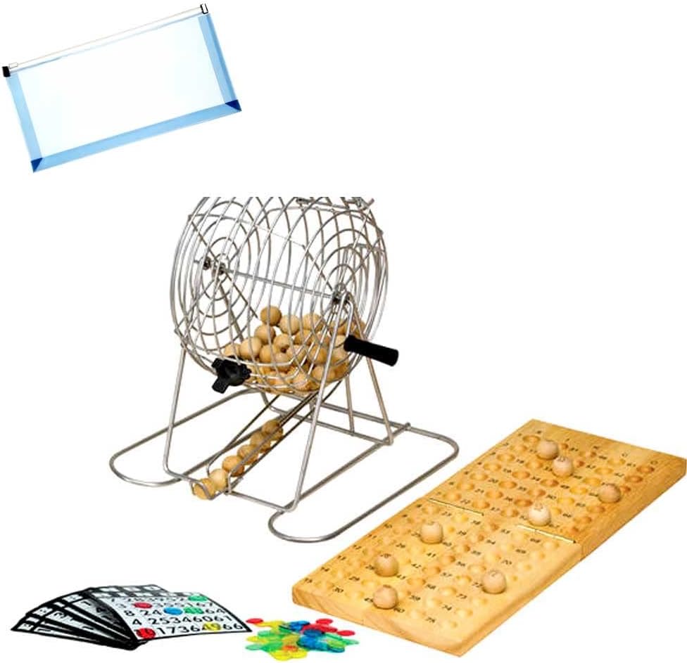 OMURA Games | 9" Metal Bingo Set | Bonus: Multi-Purpose #10 Size Pouch (Color May Vary)