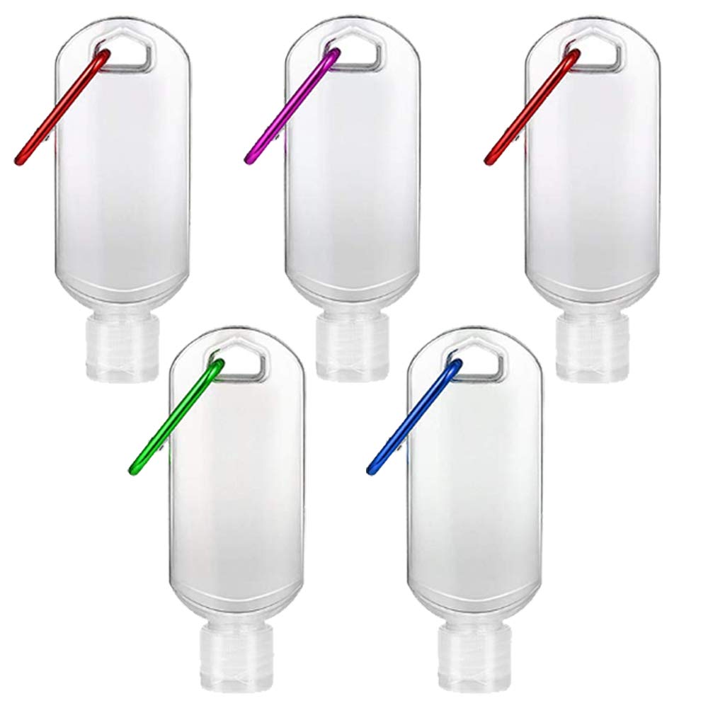 Refillable Travel Bottles Containers with-Clip - XMWangzi, with Filp or Nozzle, Empty Plastic Bottles, Filled with Cosmetic Oil Hand Sanitizer,