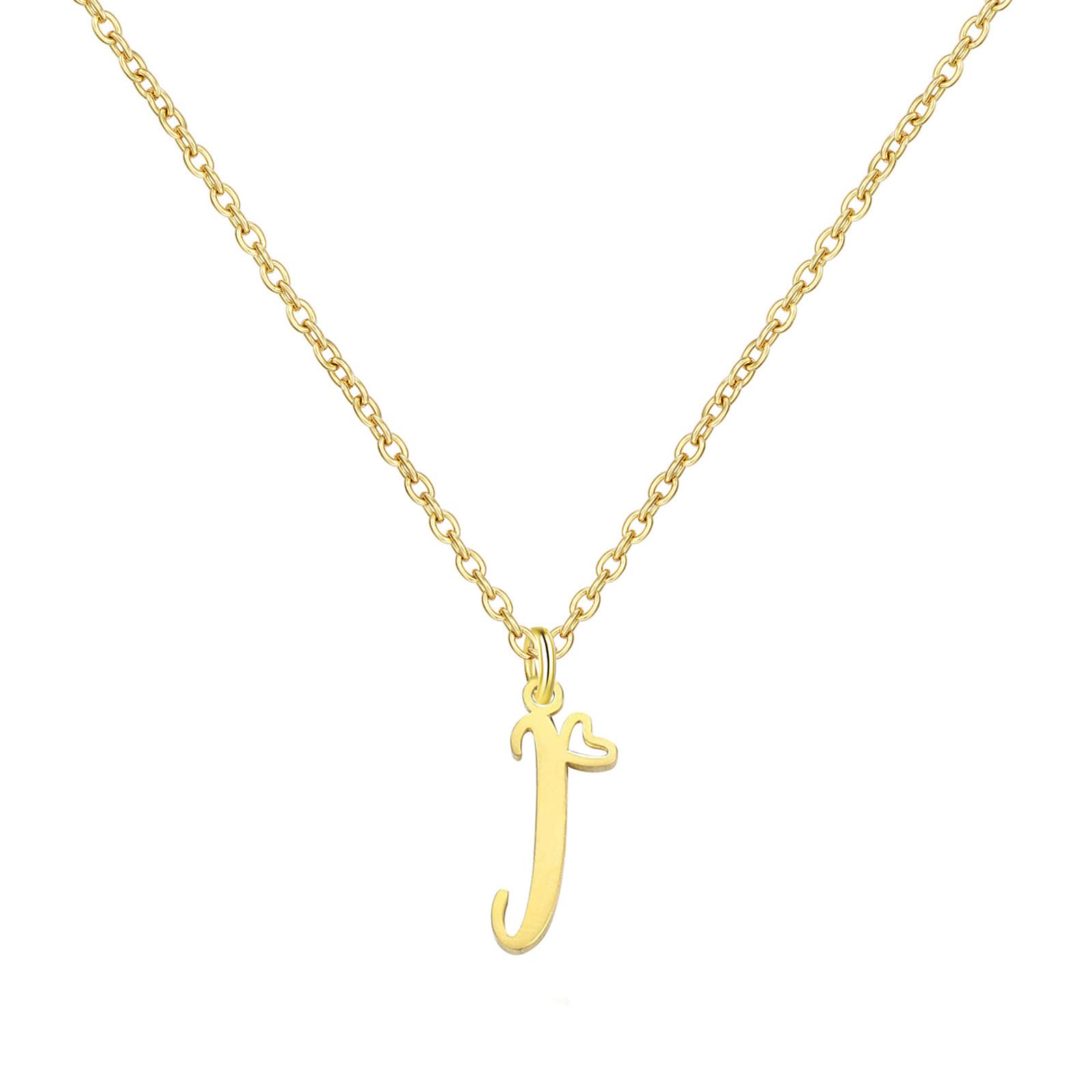 SERYNOW Gold Heart Initial Necklaces for Women, Minimalist Initial Heart Necklaces for Her, Dainty Alphabet Letter Pendant Necklaces Gift Jewelry