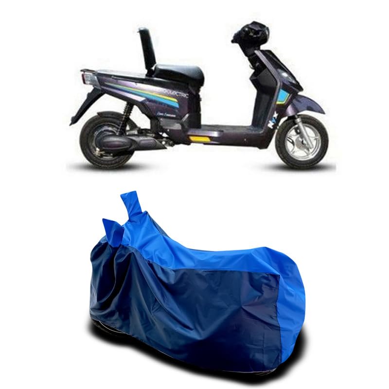 Image of DUFFEL-Two Wheeler Bike Body Cover Compatible for Hero Electric Nyx Heat Protectio /UV-Rays /Birds Dropping /DustProof /Waterproof All Variants [Nevay Blue]